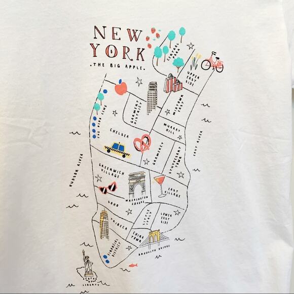 J. Crew NYC Map Collectors Tee NWT Size Small - Picture 3 of 7